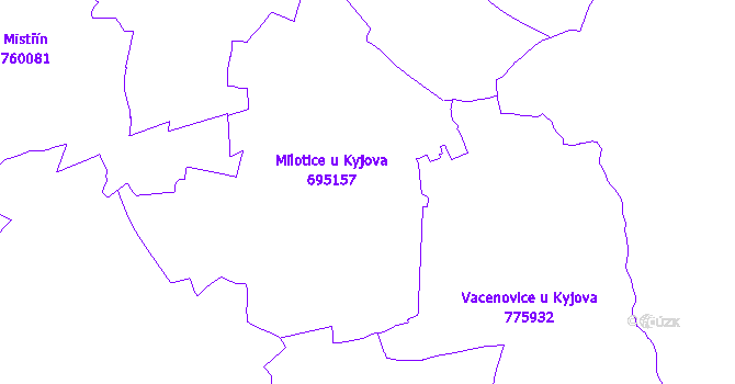 Katastrální mapa Milotice