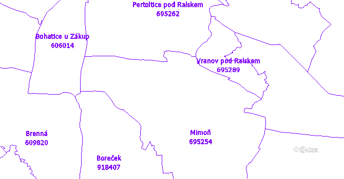 Katastrální mapa Mimoň