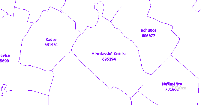 Katastrální mapa Miroslavské Knínice