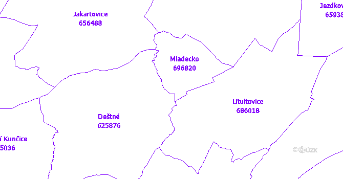 Katastrální mapa Mladecko