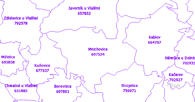 Katastrální mapa Mnichovice