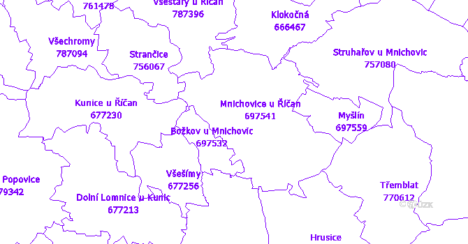 Katastrální mapa Mnichovice
