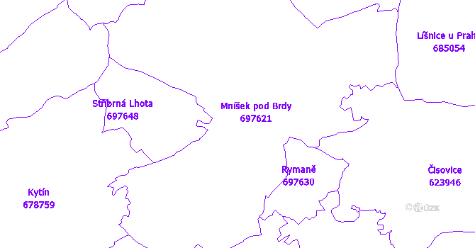 Katastrální mapa Mníšek pod Brdy