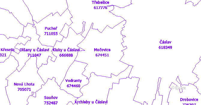 Katastrální mapa Močovice