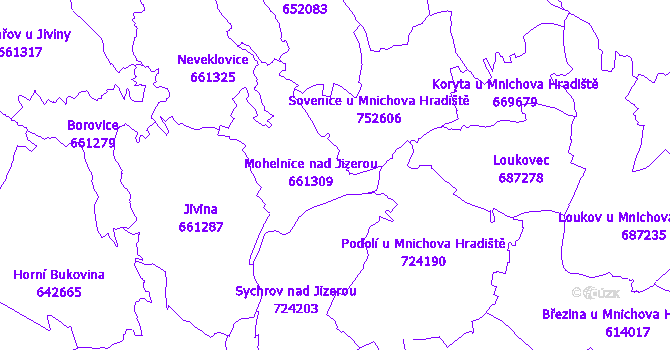 Katastrální mapa Mohelnice nad Jizerou