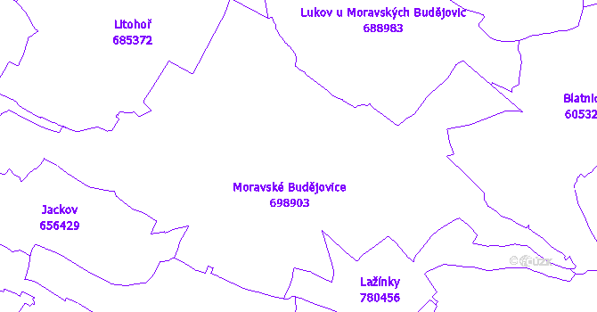 Katastrální mapa Moravské Budějovice
