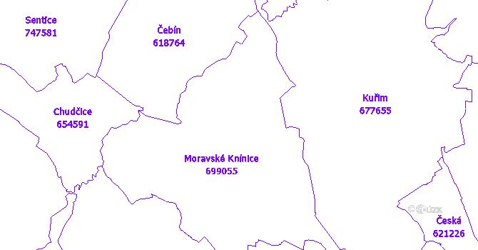 Katastrální mapa Moravské Knínice