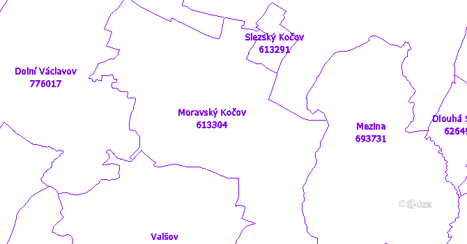 Katastrální mapa Moravskoslezský Kočov