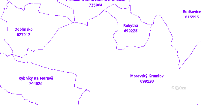 Katastrální mapa Moravský Krumlov