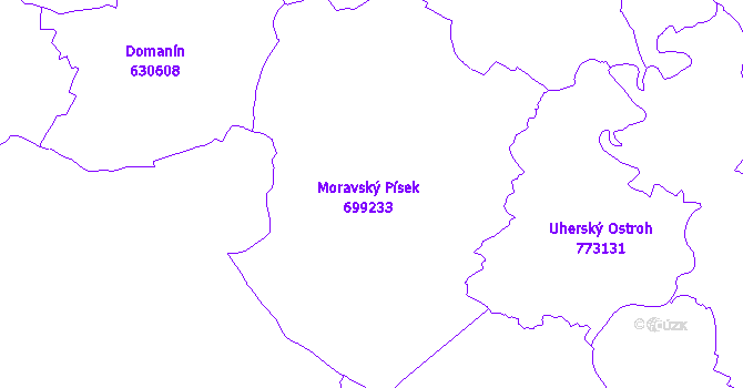 Katastrální mapa Moravský Písek