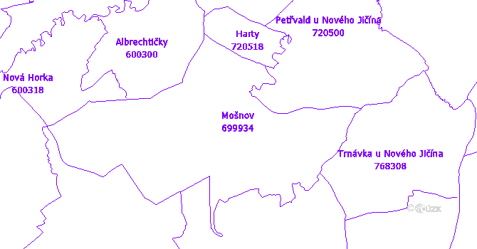 Katastrální mapa Mošnov