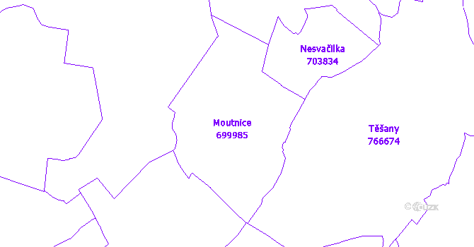 Katastrální mapa Moutnice