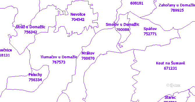 Katastrální mapa Mrákov