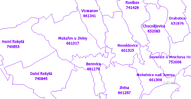 Katastrální mapa Mukařov