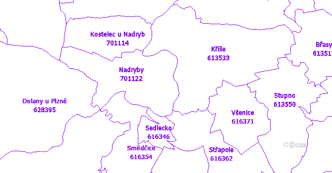 Katastrální mapa Nadryby