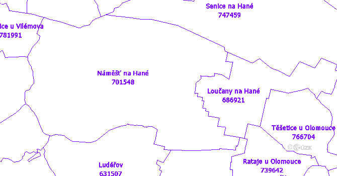 Katastrální mapa Náměšť na Hané