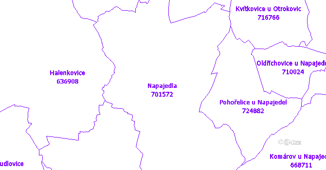 Katastrální mapa Napajedla