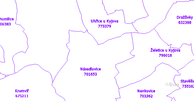 Katastrální mapa Násedlovice