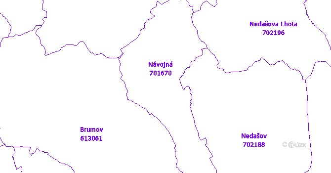 Katastrální mapa Návojná