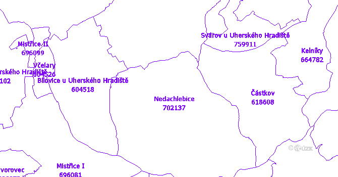 Katastrální mapa Nedachlebice