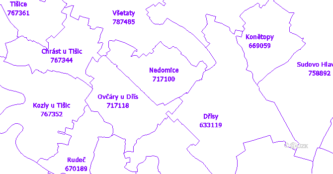 Katastrální mapa Nedomice