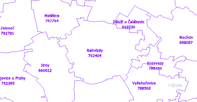Katastrální mapa Nehvizdy