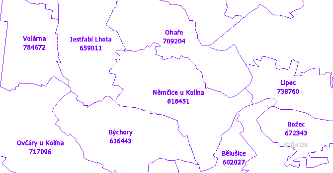 Katastrální mapa Němčice