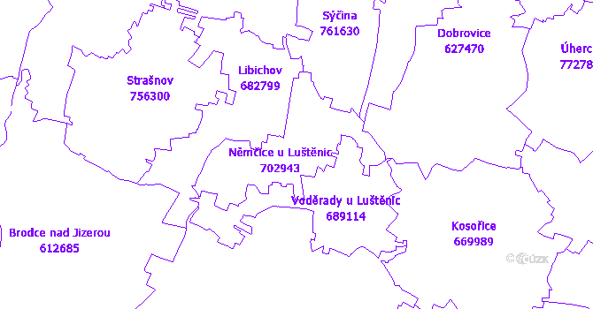 Katastrální mapa Němčice