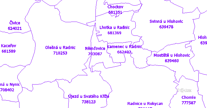 Katastrální mapa Němčovice