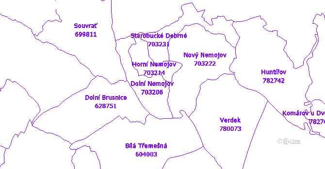 Katastrální mapa Nemojov