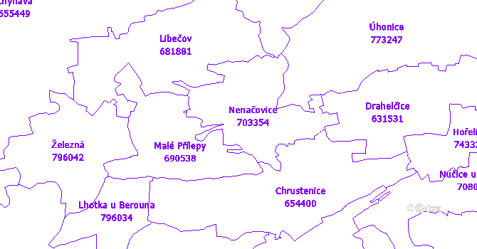 Katastrální mapa Nenačovice