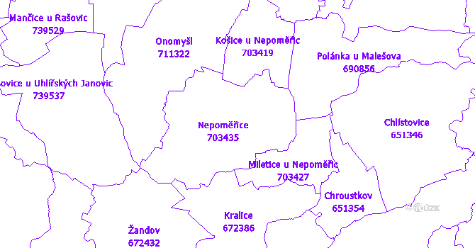 Katastrální mapa Nepoměřice