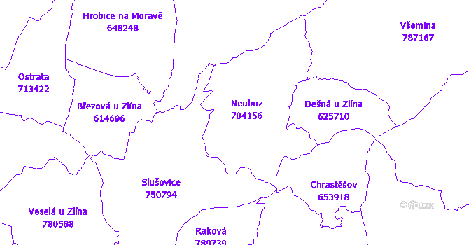 Katastrální mapa Neubuz