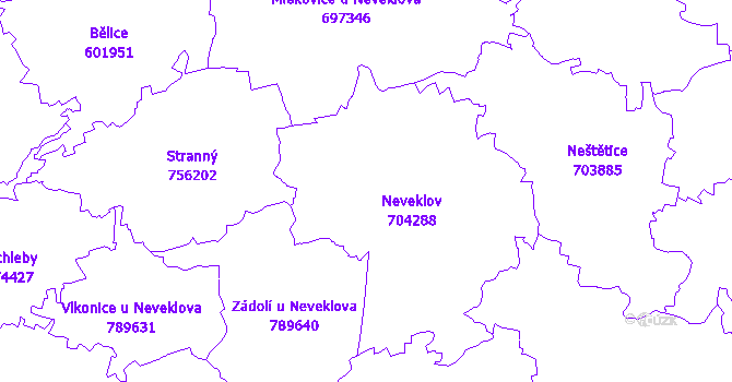 Katastrální mapa Neveklov
