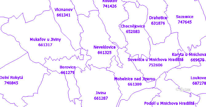 Katastrální mapa Neveklovice
