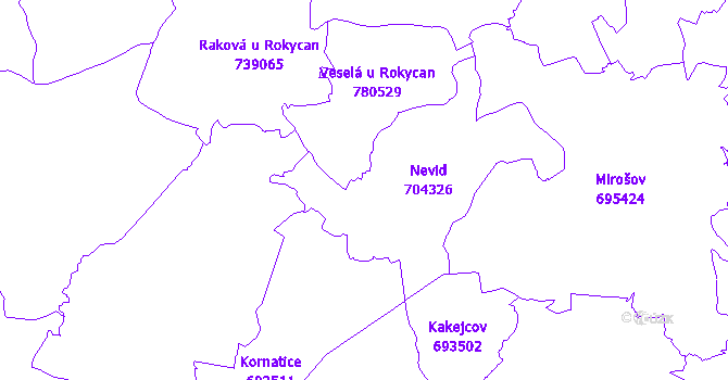 Katastrální mapa Nevid