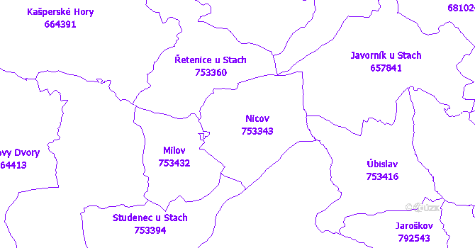 Katastrální mapa Nicov