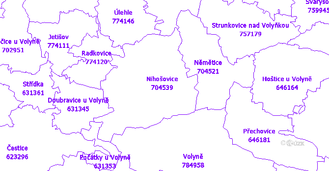 Katastrální mapa Nihošovice