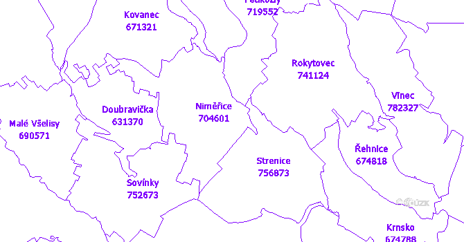 Katastrální mapa Niměřice