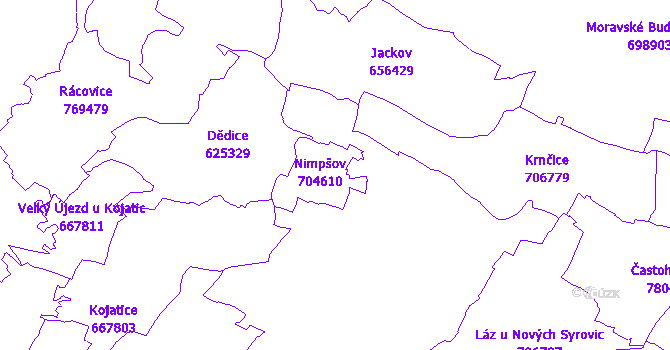 Katastrální mapa Nimpšov