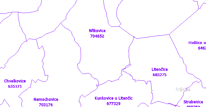 Katastrální mapa Nítkovice