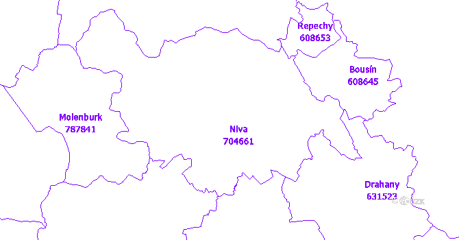 Katastrální mapa Niva