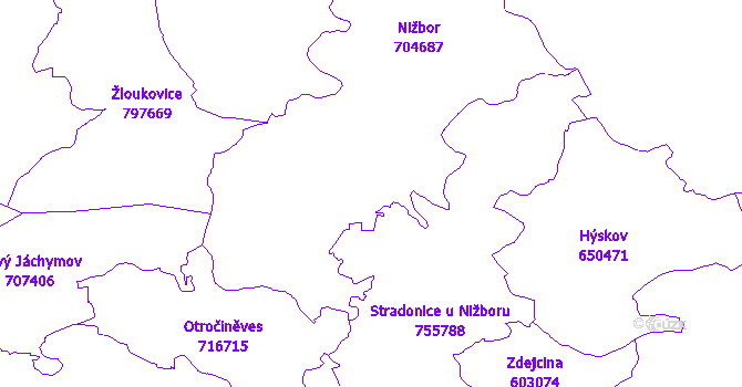 Katastrální mapa Nižbor