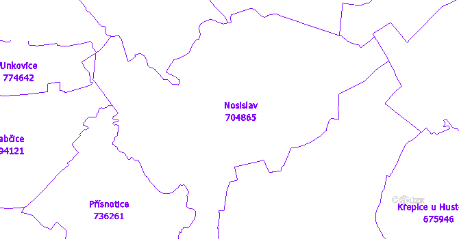 Katastrální mapa Nosislav