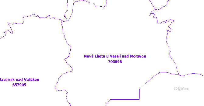 Katastrální mapa Nová Lhota