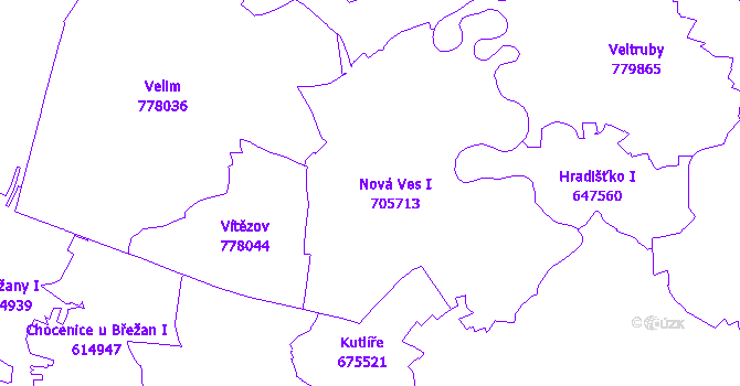 Katastrální mapa Nová Ves I