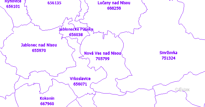 Katastrální mapa Nová Ves nad Nisou