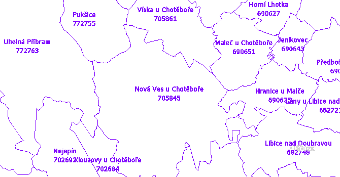 Katastrální mapa Nová Ves u Chotěboře