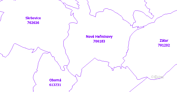 Katastrální mapa Nové Heřminovy