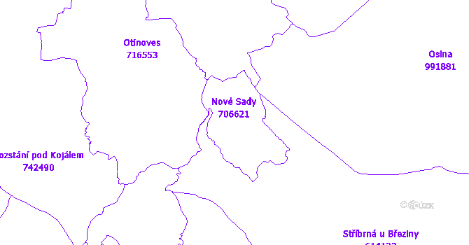 Katastrální mapa Nové Sady
